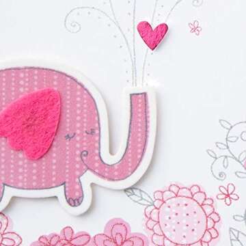 Pink Elephant Baby Shower Card for Girl