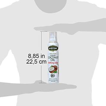 Mantova Coconut Oil Spray, 100% Pure Cooking Oil, Ideal for Healthy Keto Snacks, Baking, Grilling, and Seasoning - Versatile Dispenser for Spray, Drip, or Stream with No Waste, 5 oz