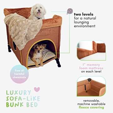 Petique Bedside Lounge Pet Bed - Medium Pets Bunk Design