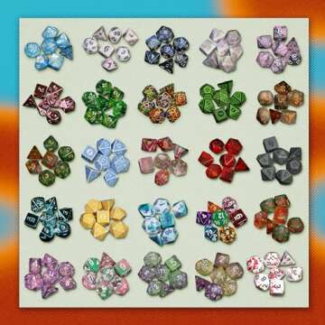 1985 Games Mystery Dice, Set of 7 Polyhedral Dice, Wide Range of Patterns, Gaming Dice, Suitable for Role Playing, Table Games (Mystery Pack of 1)