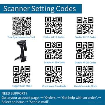 Alacrity 2D 1D Wireless Barcode Scanner with Stand,QR Datamatrix PDF417,2in1 2.4G Wireless USB Wired Handheld Bar Code Reader,Capture Barcodes from Mobile Phone Screen,with Vibration Function,6708DA