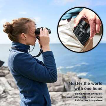 SkyGenius 8x21 Mini Pocket Binoculars for Adults Kids Small Compact Lightweight Binoculars for Concert Theater Opera Folding Binoculars w/Fully Coated Lens for Travel Hiking Watching Bird (0.38lb)