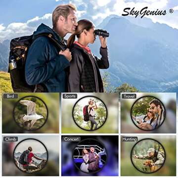 SkyGenius 8x21 Mini Pocket Binoculars for Adults Kids Small Compact Lightweight Binoculars for Concert Theater Opera Folding Binoculars w/Fully Coated Lens for Travel Hiking Watching Bird (0.38lb)