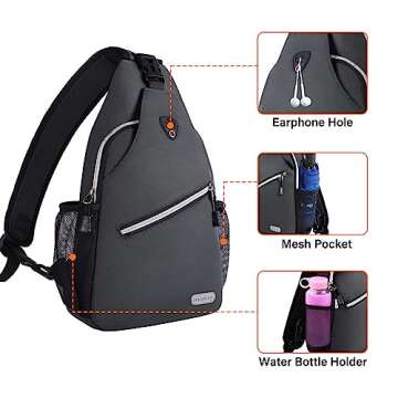 Durable MOSISO Sling Backpack for Travel & Hiking