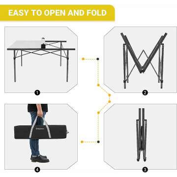 Portable Aluminum Camping Table - Lightweight & Foldable