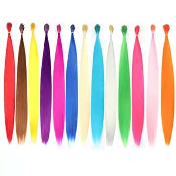 XIAO TAO ZI 13Pcs Synthetic Rainbow Hair Extensions 13Pcs Feather Hair Extensions 50 Pcs Silicone Beads 1 Pcs Pliers 3Pcs Crochet Hooks 1 Pcs Comb Hair Tools Kit (13 Feather Hair+13 Rainbow Hair)