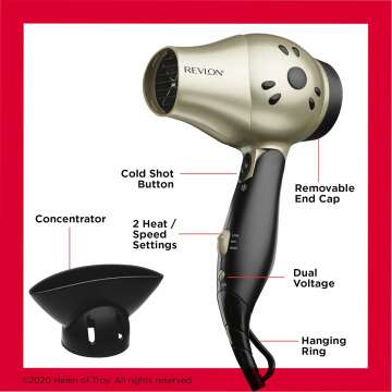 REVLON 1875W Travel Hair Dryer with Folding Handle