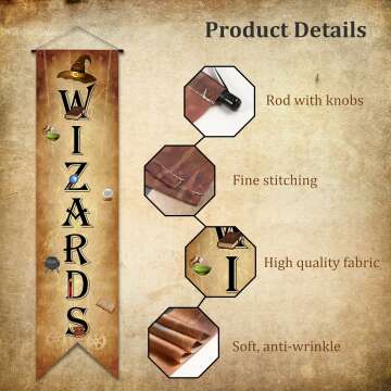 Wizards Porch Signs Magical Wizard Banner Wizards Door Sign Sets Hanging banner Decorations Wizard Party Decoration Door Yard Party Wizard Staff Wizard Party Decorations Door Decors Backdrop