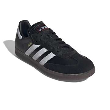 adidas Unisex Samba Indoor Sneaker - Black/White/Vivid Red - Men 9 US