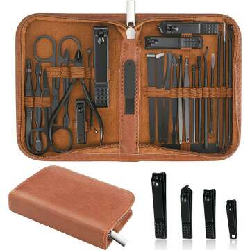 Professional 26-Piece Manicure Set - Luxury Nail Clipper Kit with Case