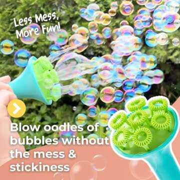 Innobaby Spike Bubble Blower with Mess Free Botanical Bubbles and Dipping Tray - Magic Wand Blows Oodles of Bubbles Without The Mess - Recommended for Speech, Visual & Motor Development