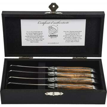 Laguiole Style de Vie Butter Knives Luxury Line - Olive Wood Set of 4