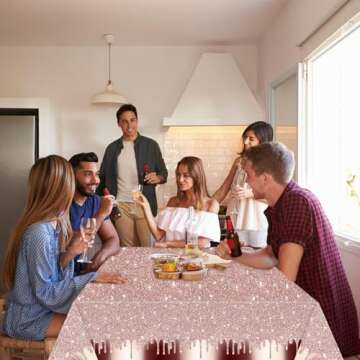 Rose Gold Sequin Tablecloths for Parties and Events