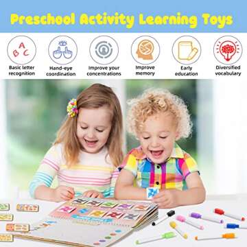 Huijing Toddler Activities Preschool Learning Busy Book - 29 Themes Binder Montessori Toys for Toddlers, Workbook Activity Autism Materials and Tracing Coloring