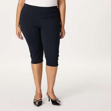 The Drop Black Parker Ponte Capris Plus Size 5X