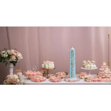 Biedermann & Sons CP241LB Baby Shower Birthday 1 to 21 Pillar Candle, Light Blue, 15-Inches Tall, unscented