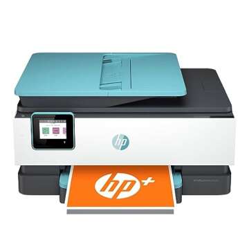 HP OfficeJet Pro 8028e Wireless All-in-One Inkjet Color Photo Printer, Copier, Scanner, Fax Machine with Mobile/Cloud Printing, Automatic Duplex, White (1K7K7A), XPI USB Printer Cable