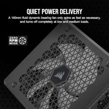 Corsair HX1000i Fully Modular Ultra-Low Noise ATX Power Supply - ATX 3.0 & PCIe 5.0 Compliant - Fluid Dynamic Bearing Fan- 80 Plus Platinum Efficiency - Black (Renewed)