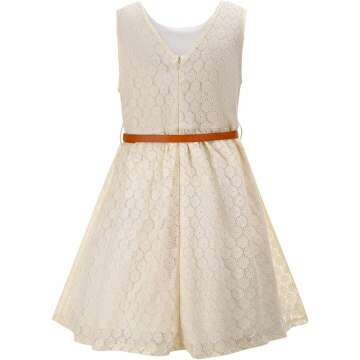Girls Lace Dress with Belt