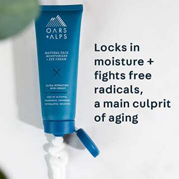 Oars + Alps Face Moisturizer and Eye Cream, Hydrates Skin with Shea Butter and Jojoba Oil, Anti Aging, Vegan and Gluten Free