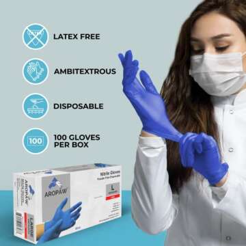 Nitrile Gloves, Disposable Gloves, Comfortable, Powder Free, Latex Free | 100-1000 Gloves (Medium, Case)