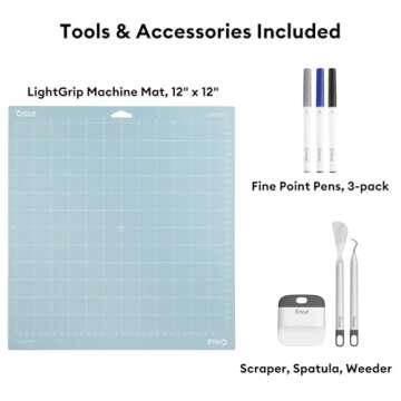 Cricut Maker Bundle, Includes Cricut Maker Cutting Machine, Iron On Vinyl, Premium Vinyl - Permanent, Holographic Iron On Vinyl, Transfer Tape, Cutting Mats, Tool Set, Crafting Accessories, Champagne