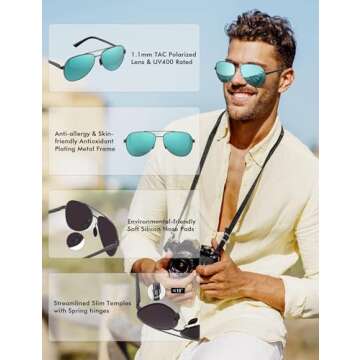 Stylish LUENX Polarized Aviator Sunglasses for Everyone