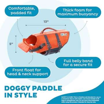 Outward Hound Granby Splash Orange Dog Life Jacket - Safety & Fun