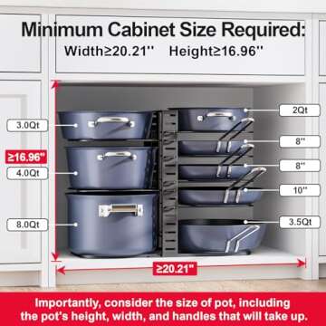 ORDORA Pots and Pans Organizer: Under Cabinet Storage Solution