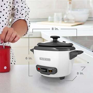 BLACK+DECKER 3-Cup Rice Cooker for Easy Meals