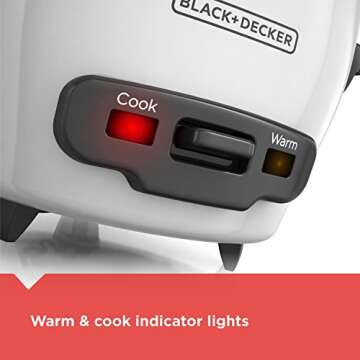 BLACK+DECKER 3-Cup Rice Cooker for Easy Meals