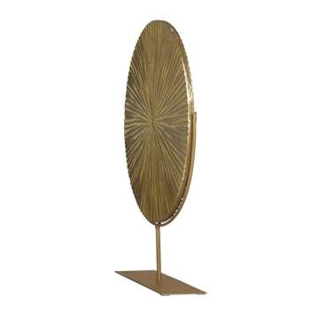 CosmoLiving by Cosmopolitan Wood Starburst Decorative Sculpture Carved Home Decor Statue with Stand, Accent Figurine 18" x 4" x 23", Gold