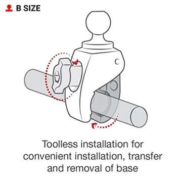 RAM Mounts RAP-B-400U Tough-Claw Small Clamp Base with Ball with B Size 1" Ball for Rails 0.625" to 1.14" in Diameter