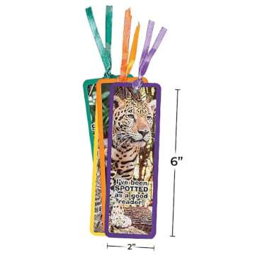 Fun Express Realistic Rainforest Animal Book Marks - Bulk Set of 48 - VBS Vacation Bible School Supplies/Decor -Teacher and Classroom Supplies for Kids