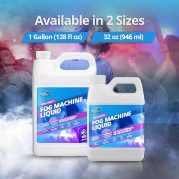 32 oz Fog Machine Liquid Smoke - Pro-Grade Smoke Machine Fog, High Density Fog Juice for 400-1500 Watt Foggers, Water-Based Fog Fluid for Ultra Thick & Lasting Fog, Ideal for Film, Theater & Events