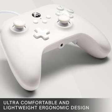 PowerA Advantage Wired Controller for Xbox Series X|S - Mist, White Xbox Controller with Detachable 10ft USB-C Cable, Mappable Buttons, Trigger Locks and Rumble Motors, Officially Licensed for Xbox (Renewed)