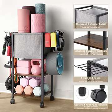 Yoga Mat Storage Rack Home Gym Equipment Workout Equipment Organizer Yoga Mat Holder for Dumbbell