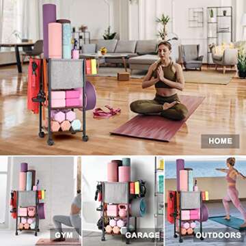 Yoga Mat Storage Rack Home Gym Equipment Workout Equipment Organizer Yoga Mat Holder for Dumbbell