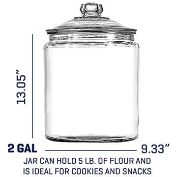 Anchor Hocking Heritage Hill 2 Gallon Glass Jar with Lid