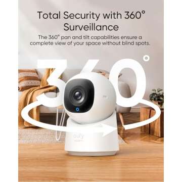 eufy Security Indoor Cam C210, 1080p Resolution Security Camera with 360° PTZ, Plug-in Security Indoor Camera with 2.4G Wi-Fi, Human/Motion AI, Night Vision, AI Tracking (Renewed)