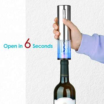 Wine Opener Electric Wine Opener - 7 in 1 Wine Bottle Opener with Charging Base, Automatic Wine Opener Set, Wine Opener Rechargeable, Gift for Wine Lovers Home Kitchen Party Bar Wedding