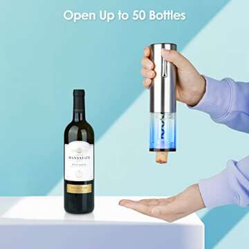 Wine Opener Electric Wine Opener - 7 in 1 Wine Bottle Opener with Charging Base, Automatic Wine Opener Set, Wine Opener Rechargeable, Gift for Wine Lovers Home Kitchen Party Bar Wedding