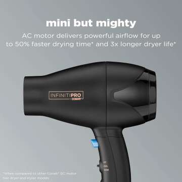 Compact INFINITIPRO Travel Hair Dryer for Effortless Styling