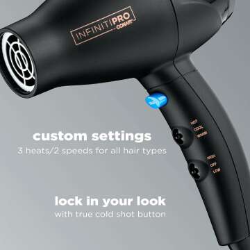 Compact INFINITIPRO Travel Hair Dryer for Effortless Styling