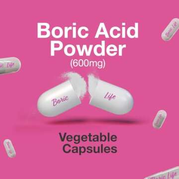 NutraBlast Boric Acid Vaginal Suppositories - 100% Pure Made in USA - Boric Life Intimate Health Support (30 Count)