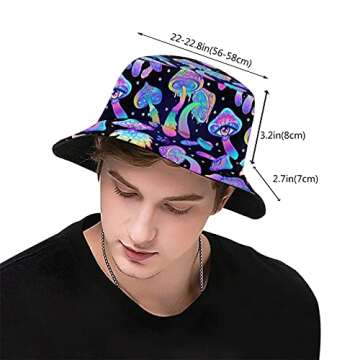 Mushrooms Bucket Hat Packable Summer Beach Sun Hat Fisherman Cap