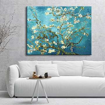 Wieco Art Almond Blossom By Vincent Van Gogh Oil Paintings Reproduction Modern Extra Large Floral Giclee Canvas Prints Flowers Pictures on Canvas Wall Art for Home Office Decorations XL