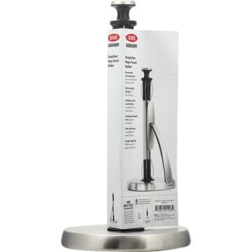 OXO Good Grips SimplyTear Paper Towel Holder - Stainless Steel (Silver & Black)