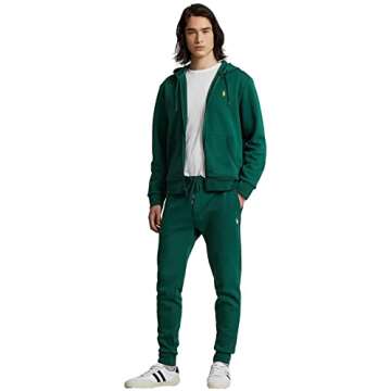 Polo Ralph Lauren mens Double Knit Tech Fleece Hoodie, (Fall/Winter 2022) College Green, Medium