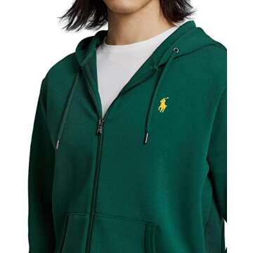 Polo Ralph Lauren mens Double Knit Tech Fleece Hoodie, (Fall/Winter 2022) College Green, Medium